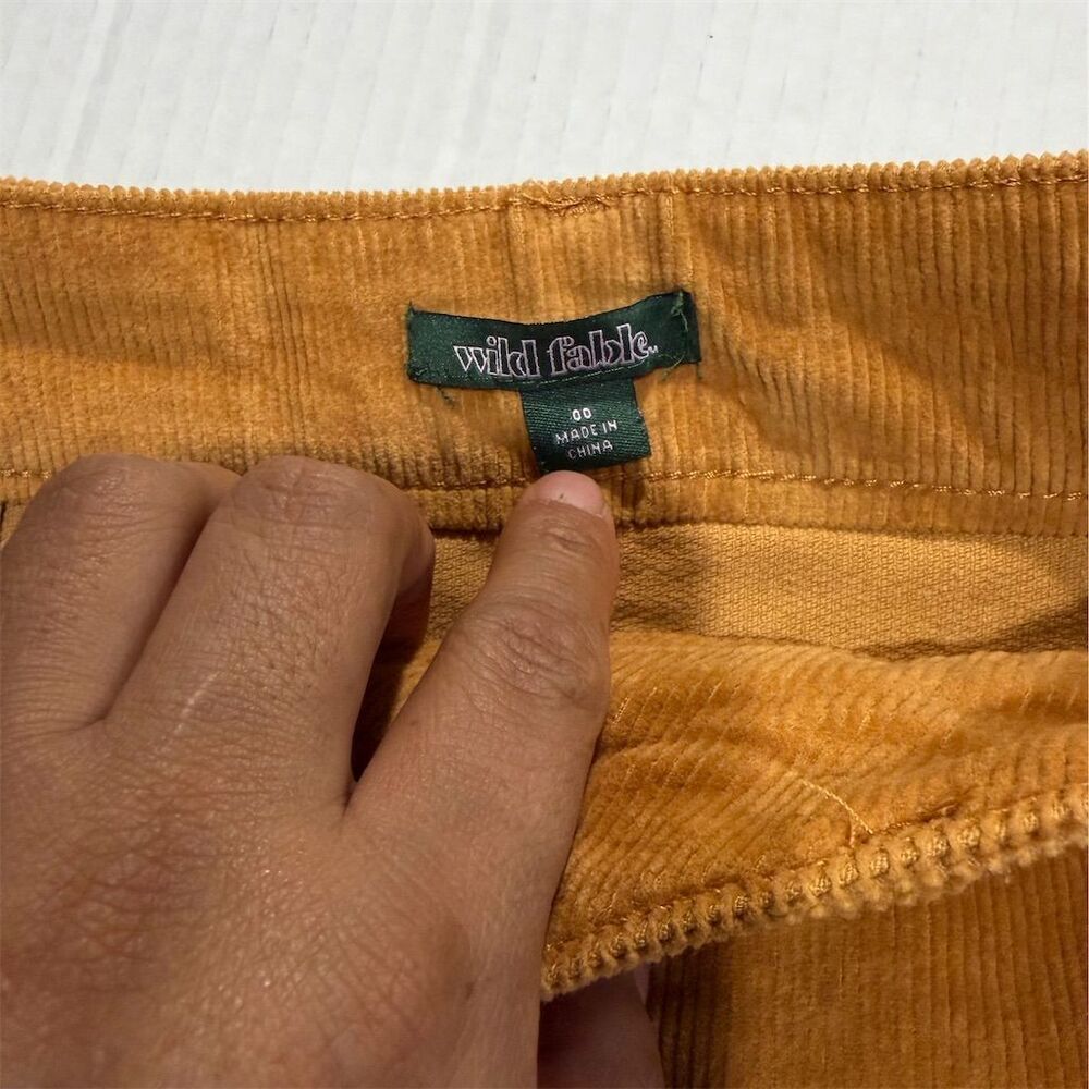 Wild Fable Women's Yellow Corduroy Button-Front Mini Skirt Size 00 - Picture 2 of 7